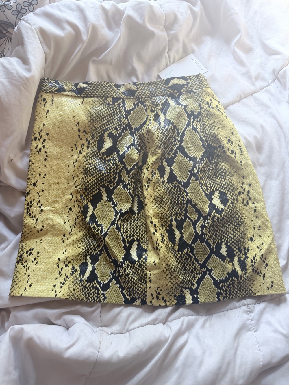 Mistress rocks new with tags Yellow Snake Print Mini Skirt size small